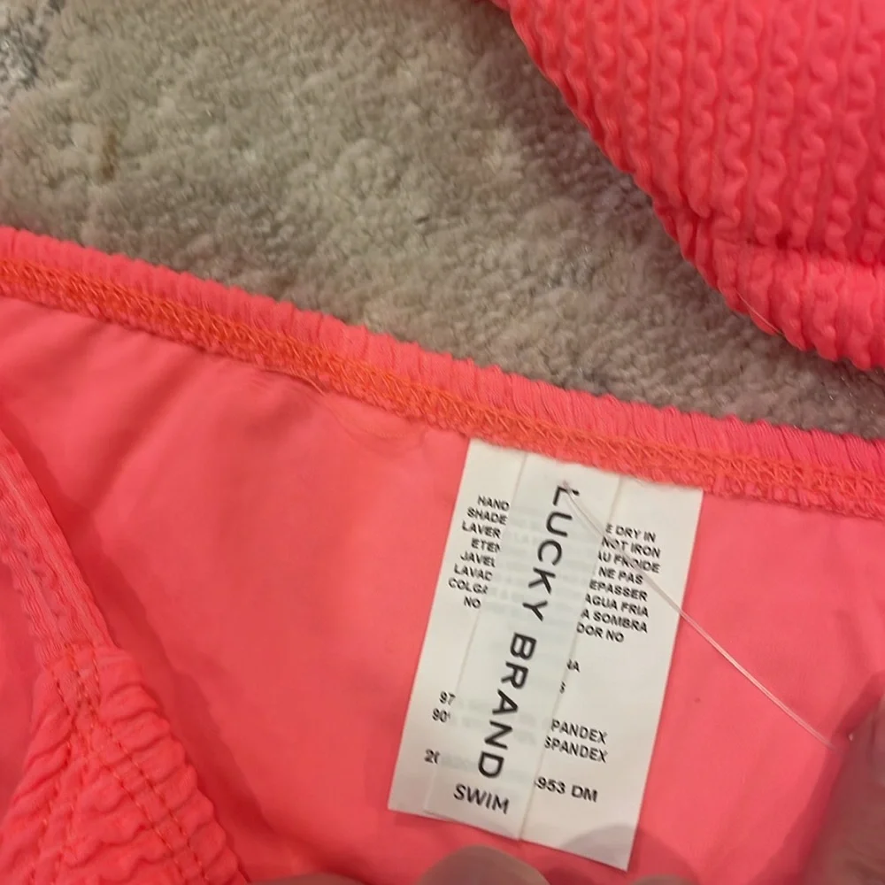 Brand new lucky brand, bathing suit, string, bikini size small neon - Picture 5 of 12